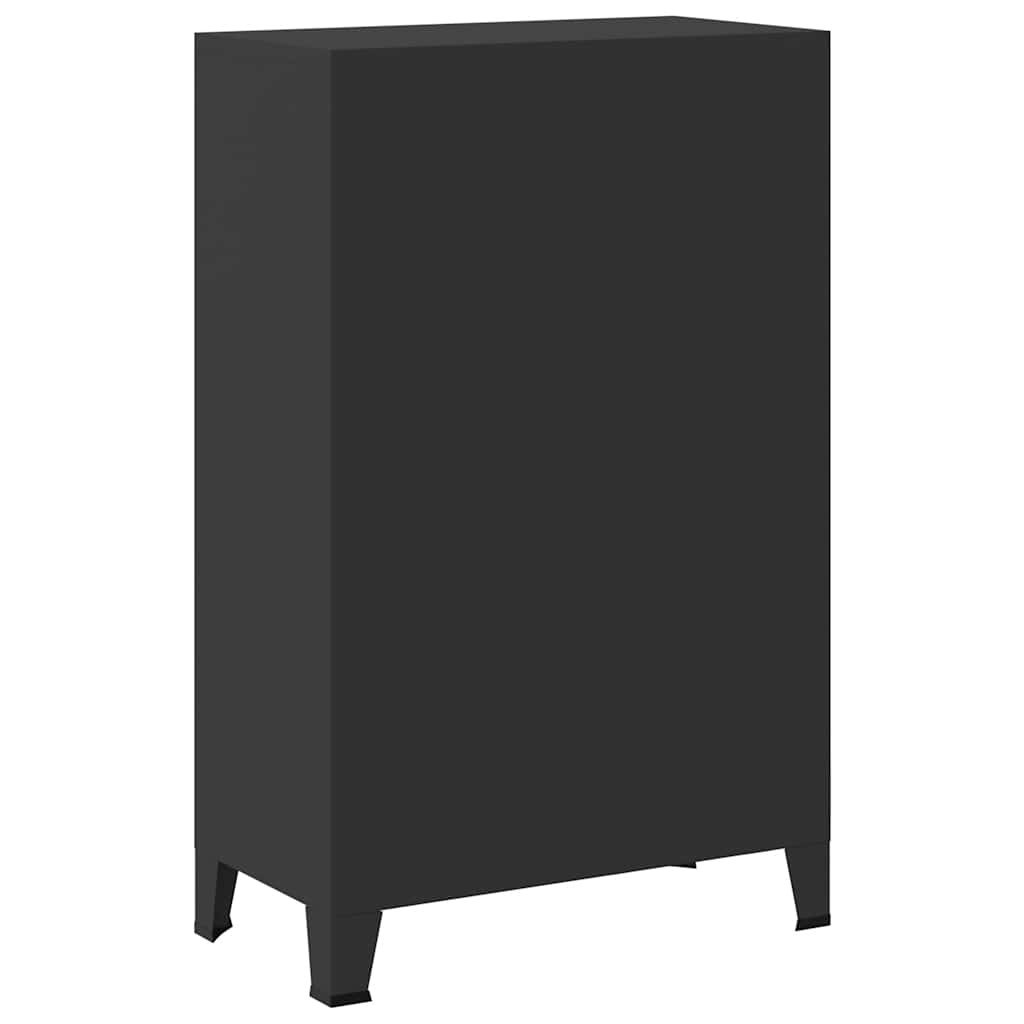 Kleiderschrank Metall Industrie-Stil 67 x 35 x 107 cm Schwarz