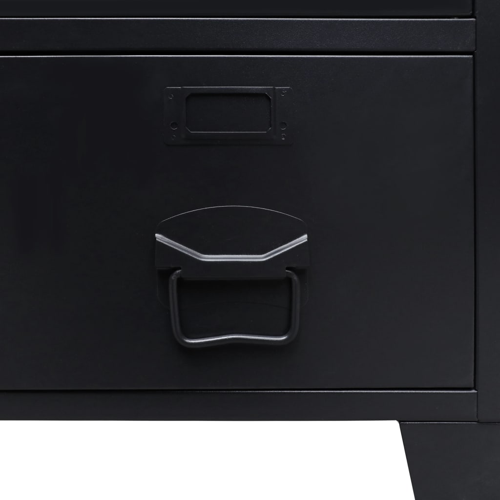 Wardrobe metal industrial style 67 x 35 x 107 cm black