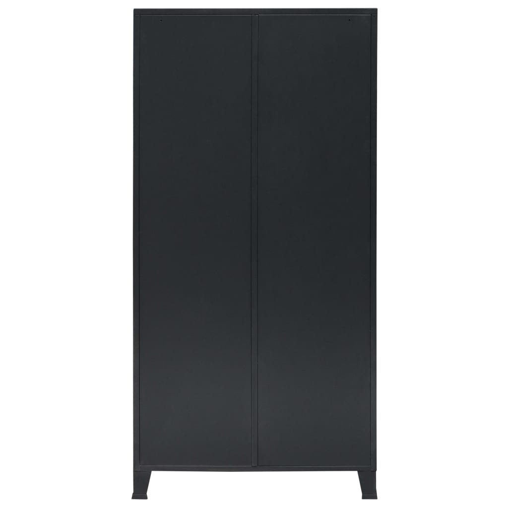 Kleiderschrank Metall Industrie-Stil 90 x 40 x 180 cm Schwarz