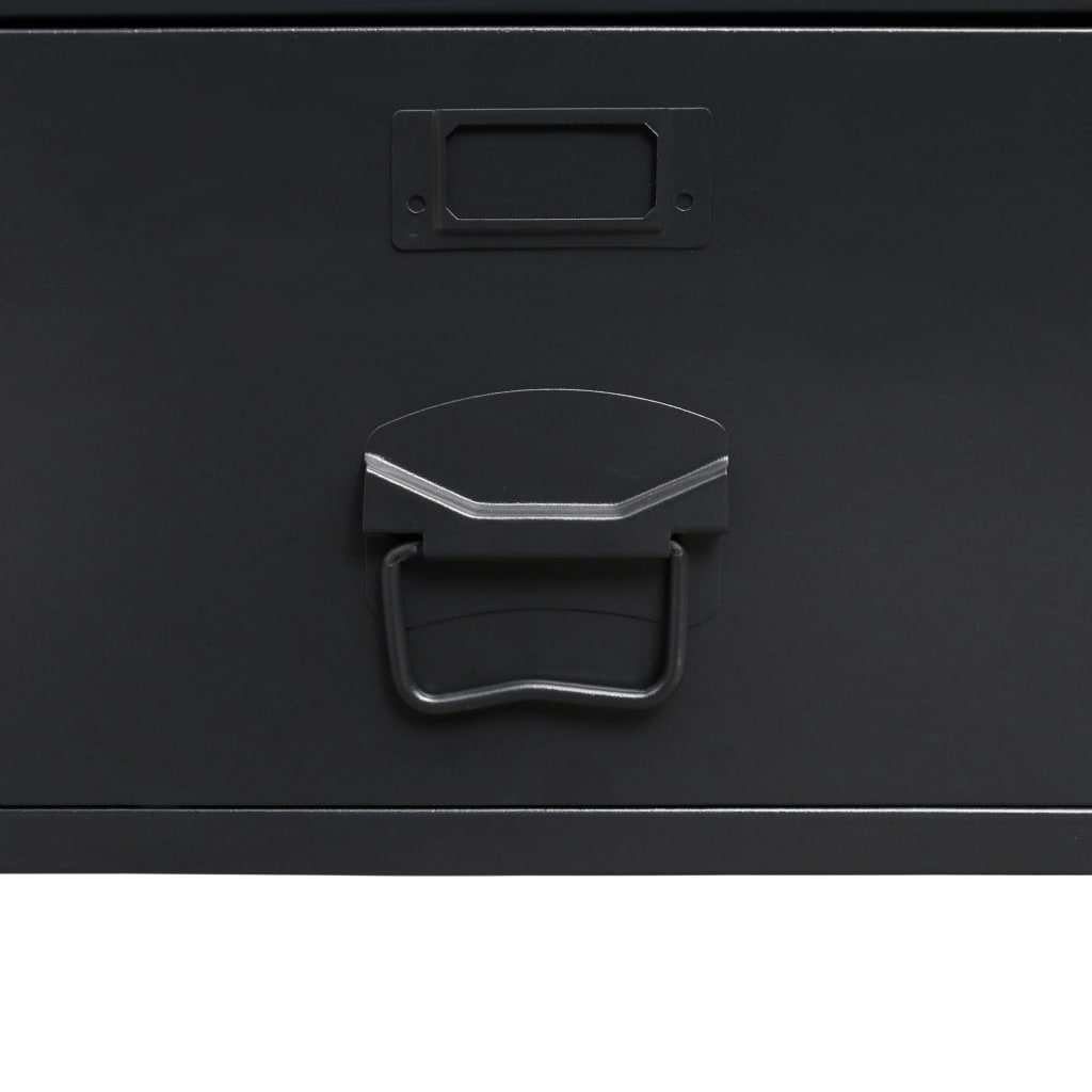 Kleiderschrank Metall Industrie-Stil 90 x 40 x 180 cm Schwarz