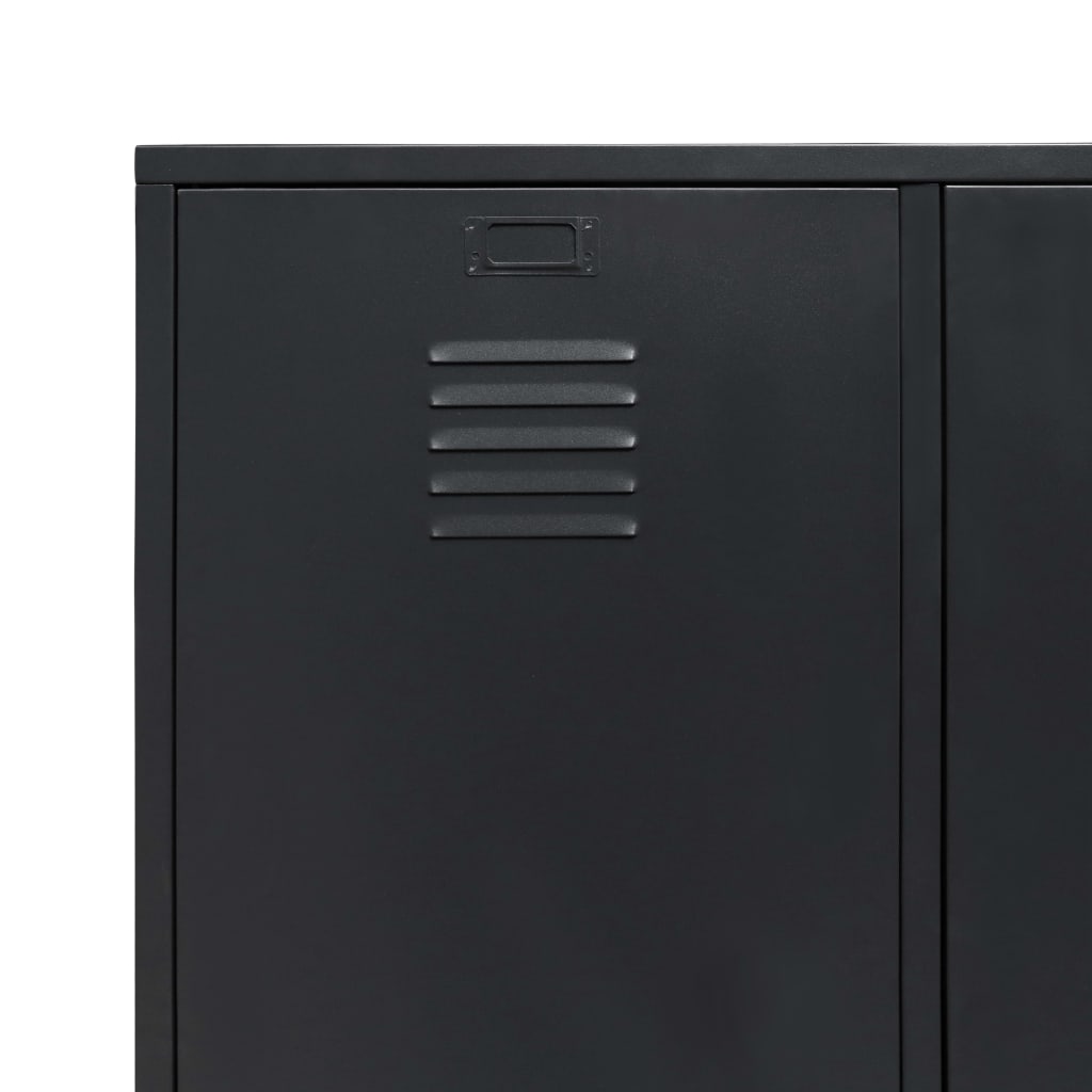 Kleiderschrank Metall Industrie-Stil 90 x 40 x 180 cm Schwarz