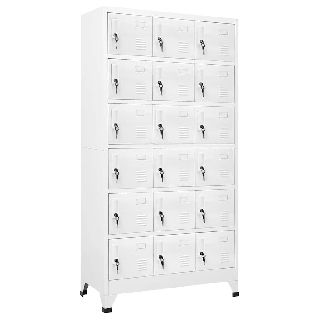 Schließfachschrank mit 18 Fächern Metall 90x40x180 cm