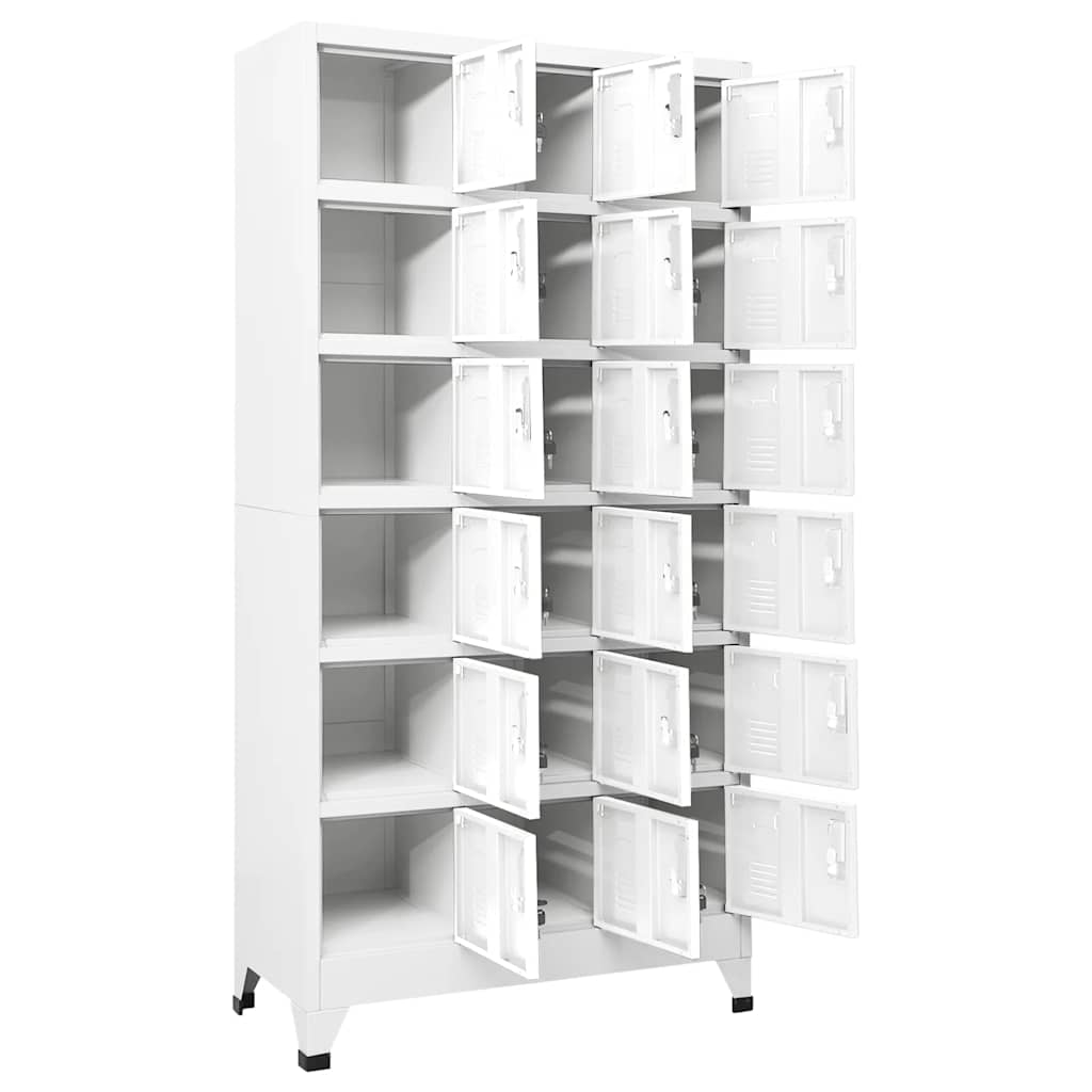 Schließfachschrank mit 18 Fächern Metall 90x40x180 cm