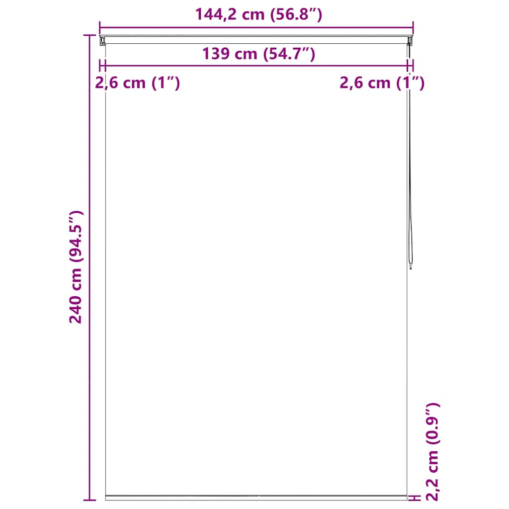 Duschrollo 140x240 cm Weiß