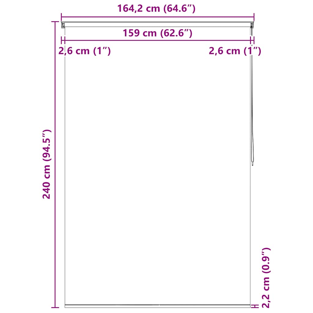 Duschrollo 160 x 240 cm Weiß