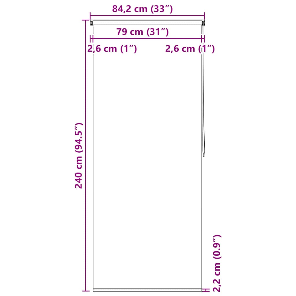 Duschrollo 80x240 cm Quadratmuster