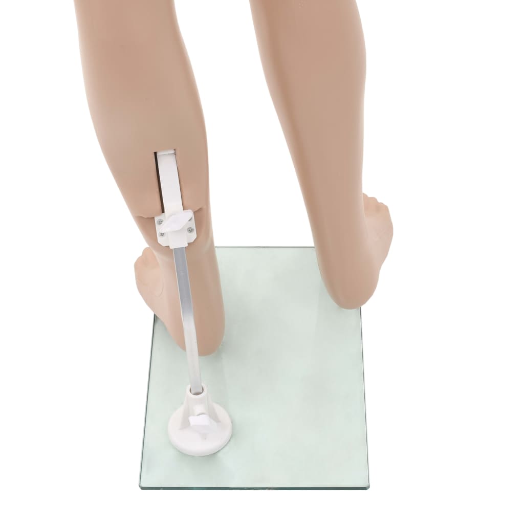 Ganzkörper-Schaufensterpuppe Kind mit Glassockel Beige 140 cm