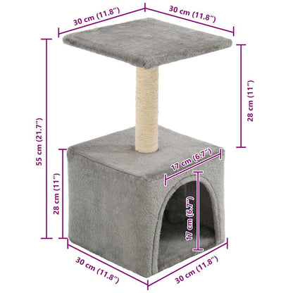 Katzen-Kratzbaum Sisal 55 cm Grau