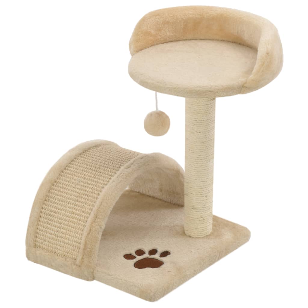 Katzen-Kratzbaum Sisal 40 cm Beige und Braun