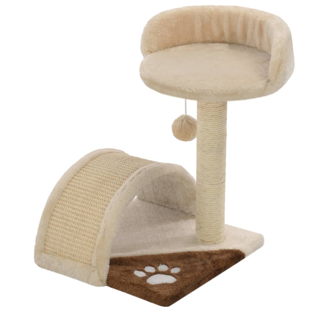 Katzen-Kratzbaum Sisal 40 cm Beige und Braun