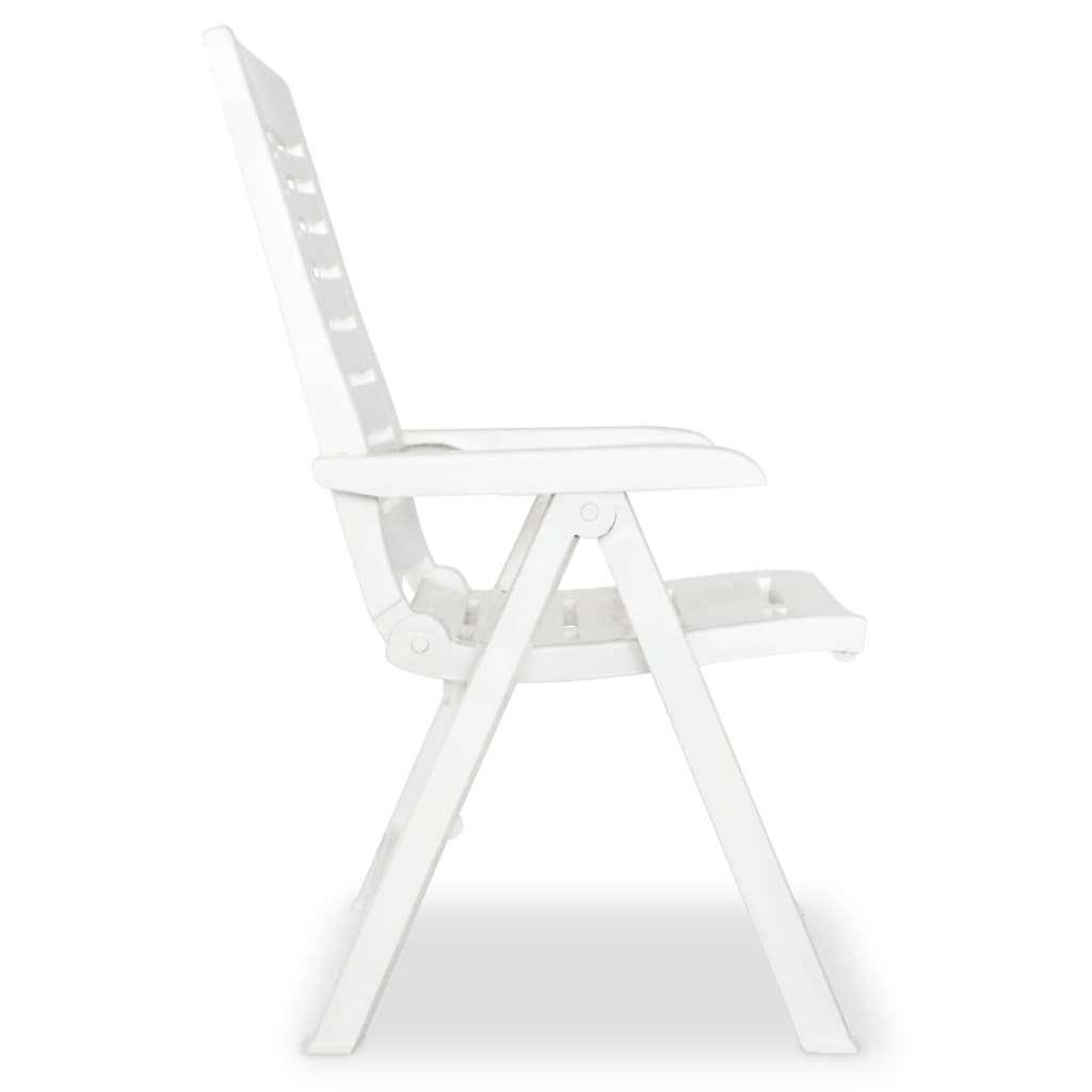 4 Stück verstellbare Klappstühle aus Kunststoff, weiß