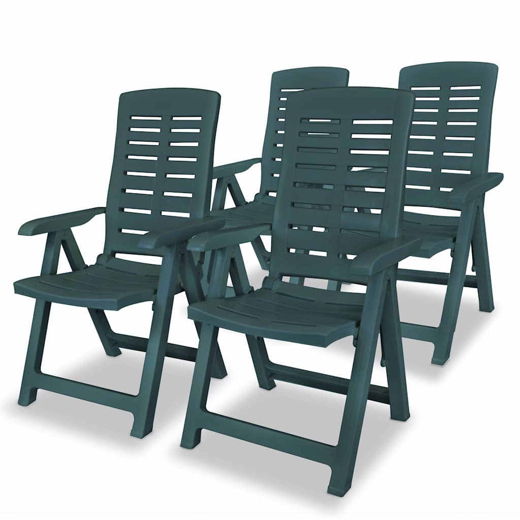 Verstellbare Klappstühle, 4 Stück, Kunststoff, Grün