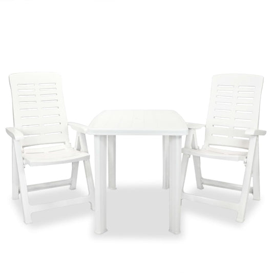 3-tlg. Bistro-Set Kunststoff Weiß
