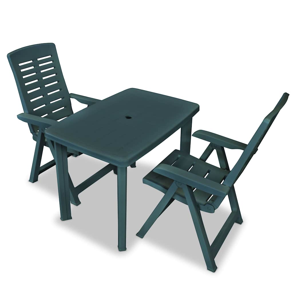 3-tlg. Bistro-Set Kunststoff Grün