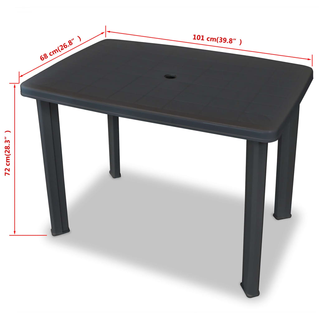 3-tlg. Bistro-Set Kunststoff Anthrazit