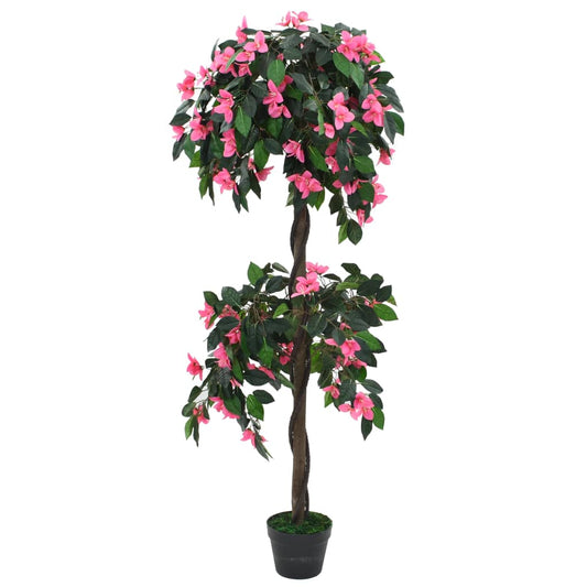 Künstliche Rhododendron-Pflanze mit Topf 155 cm Grün und Rosa