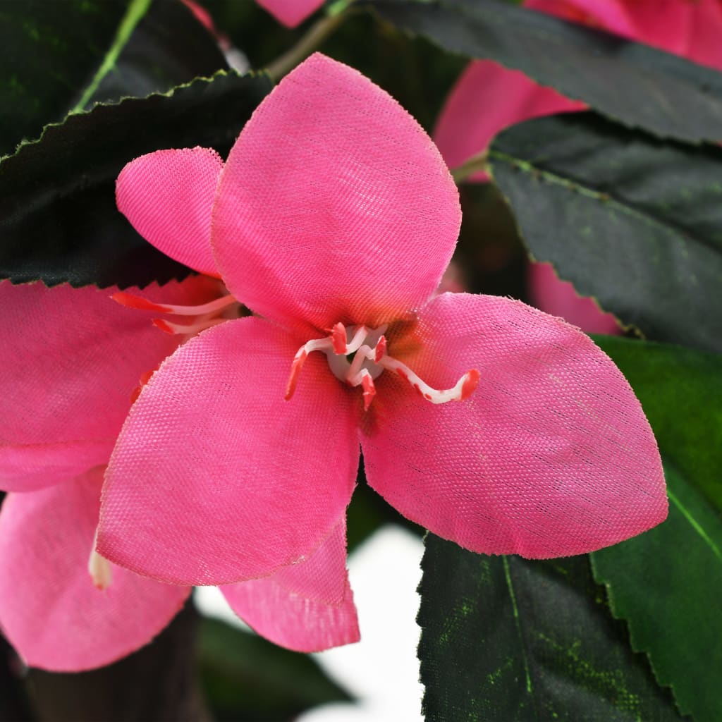 Künstliche Rhododendron-Pflanze mit Topf 155 cm Grün und Rosa