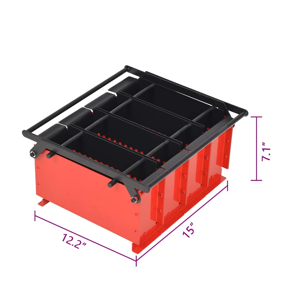 Papierbrikettpresse Stahl 38x31x18 cm Schwarz und Rot