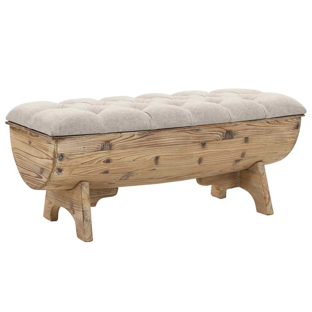 Aufbewahrungsbank Massivholz und Stoff 103 x 51 x 44 cm