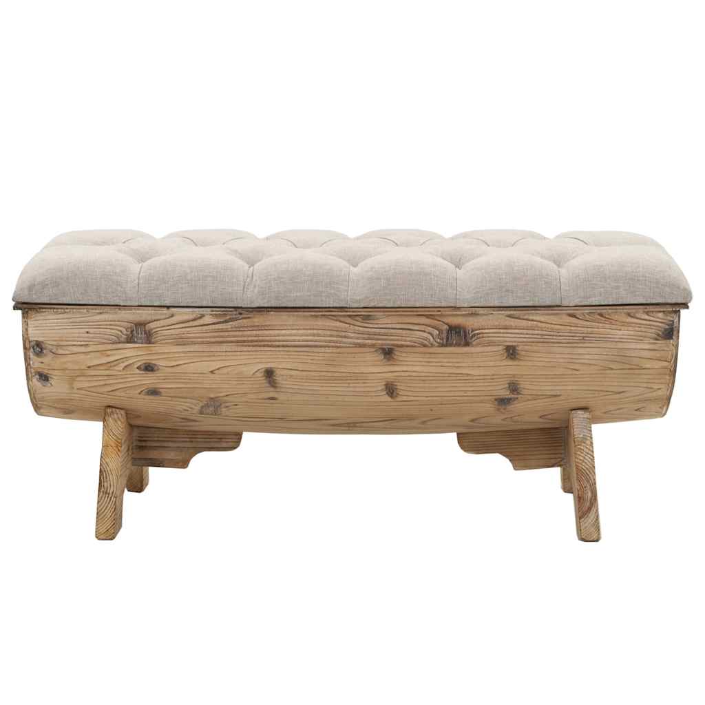 Aufbewahrungsbank Massivholz und Stoff 103 x 51 x 44 cm