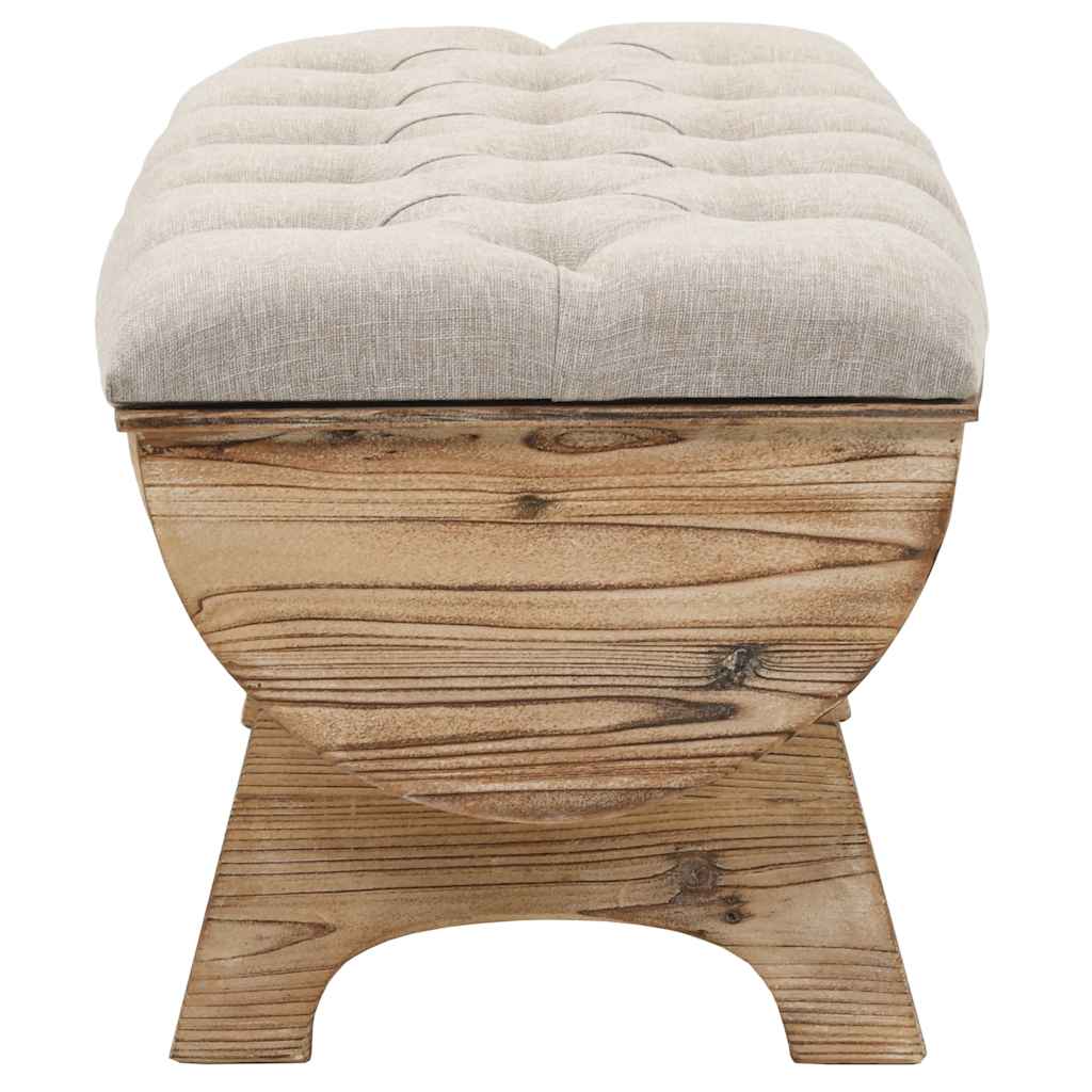 Aufbewahrungsbank Massivholz und Stoff 103 x 51 x 44 cm