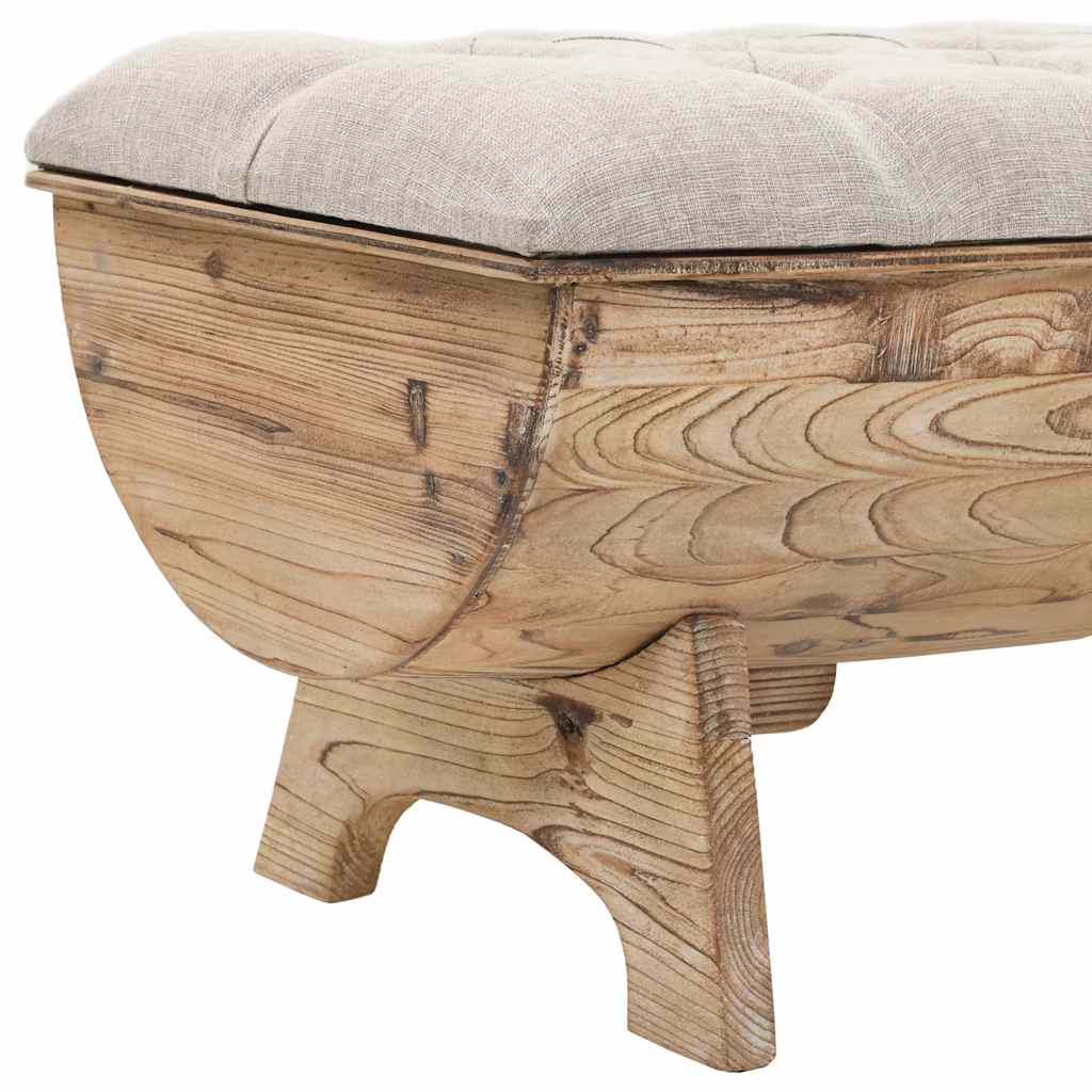 Aufbewahrungsbank Massivholz und Stoff 103 x 51 x 44 cm