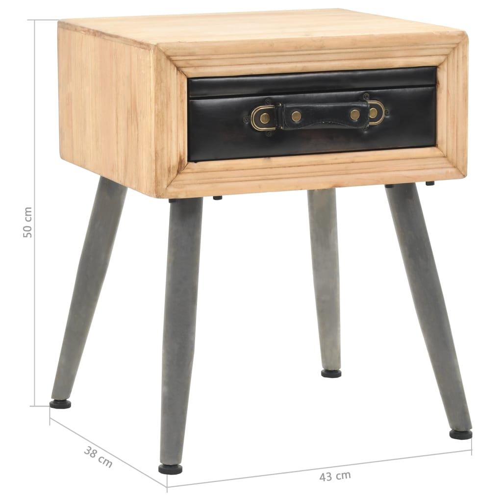 Nachtisch Massivholz Tanne 43x38x50 cm