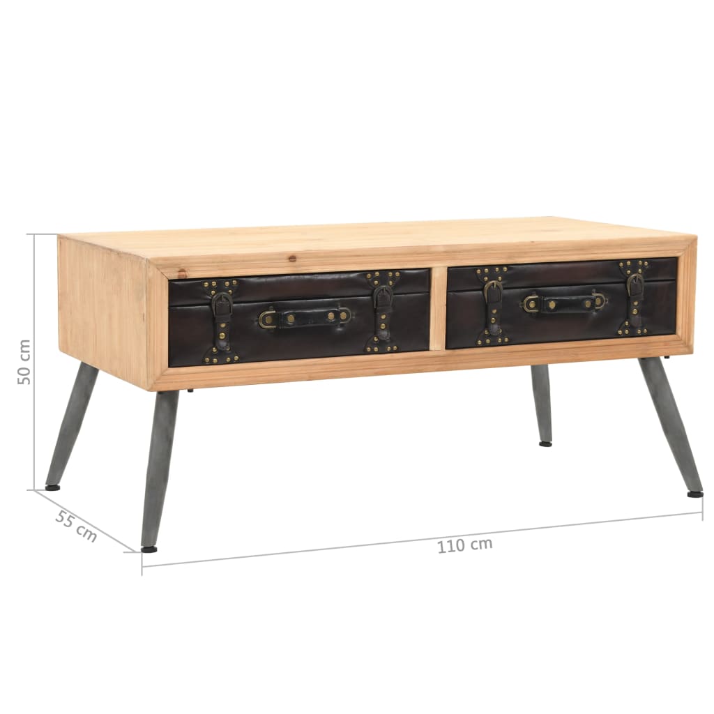 Coffee table solid fir wood 115 × 55 × 50 cm