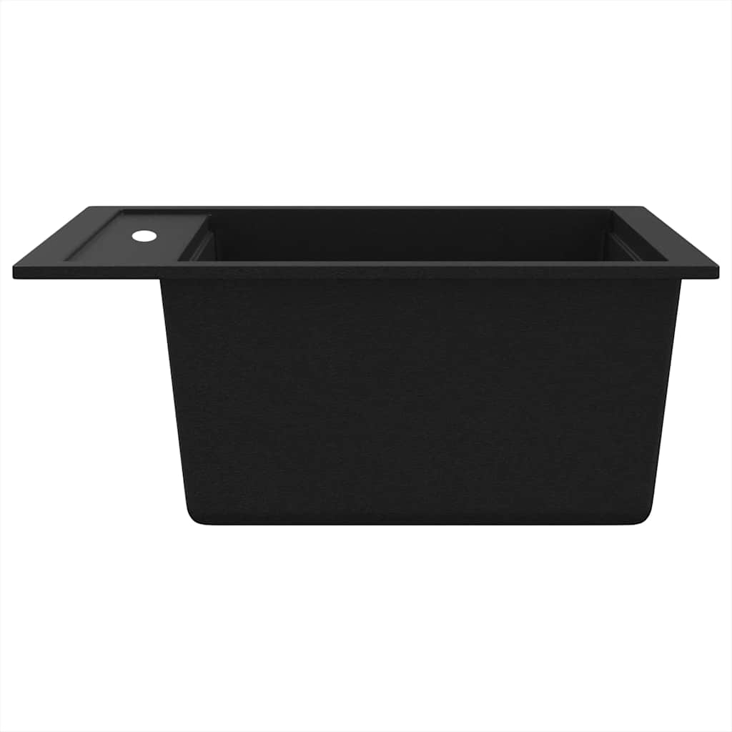 Granitspüle Einzelbecken Schwarz