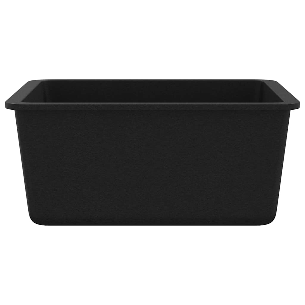 Granitspüle Einzelbecken Schwarz
