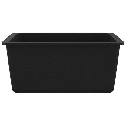 Granitspüle Einzelbecken Schwarz