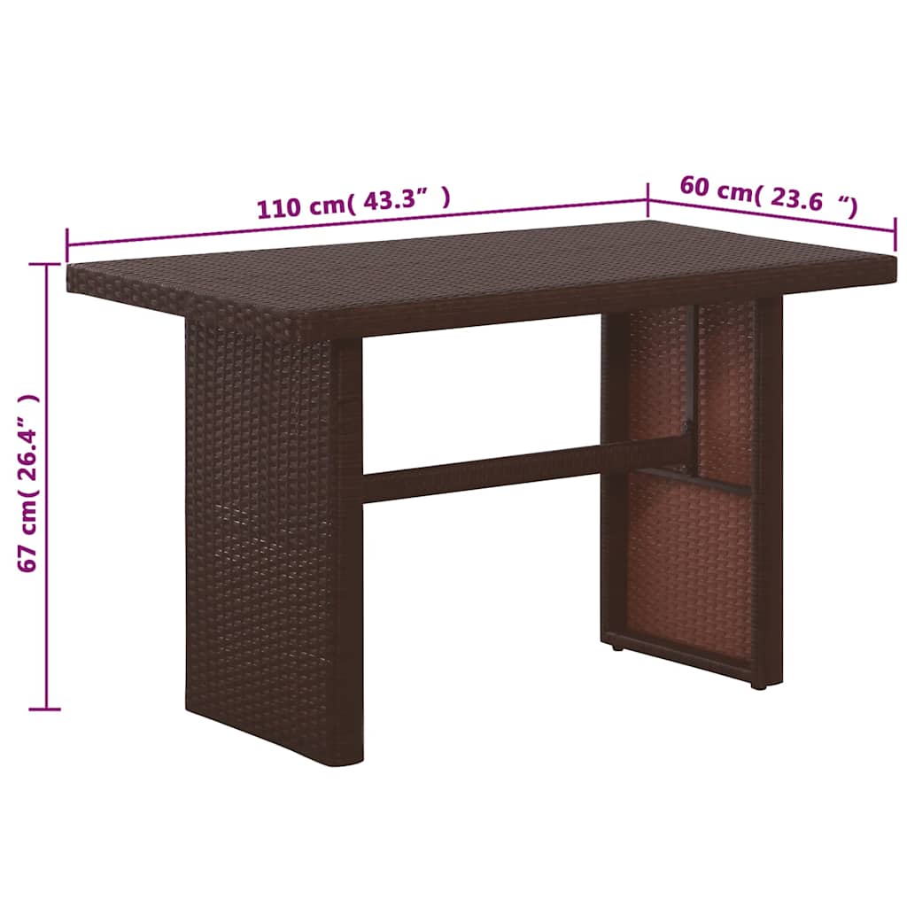 3-tlg. Bistro-Set mit Auflagen Poly Rattan Braun