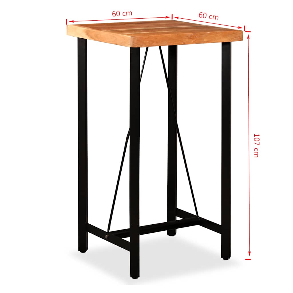 Bar-Set 3-tlg. Akazie Massivholz, Echtleder und Canvas