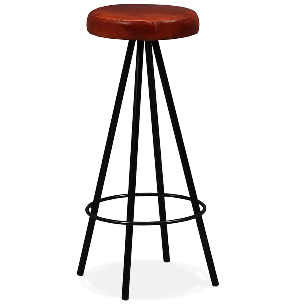 5-tlg. Bar-Set Altholz Massiv und Echtleder