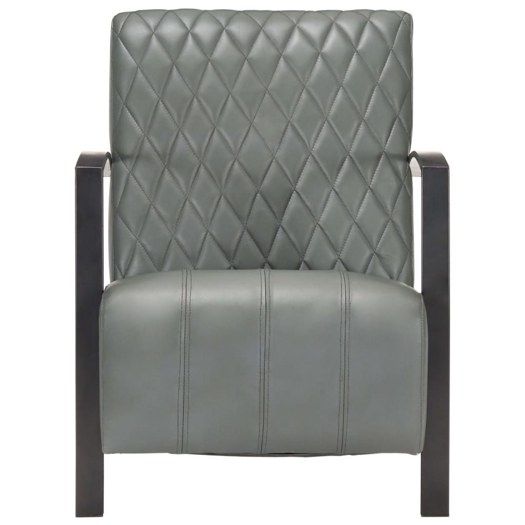 Sessel Grau Echtleder
