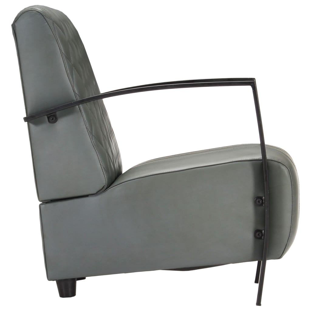 Sessel Grau Echtleder