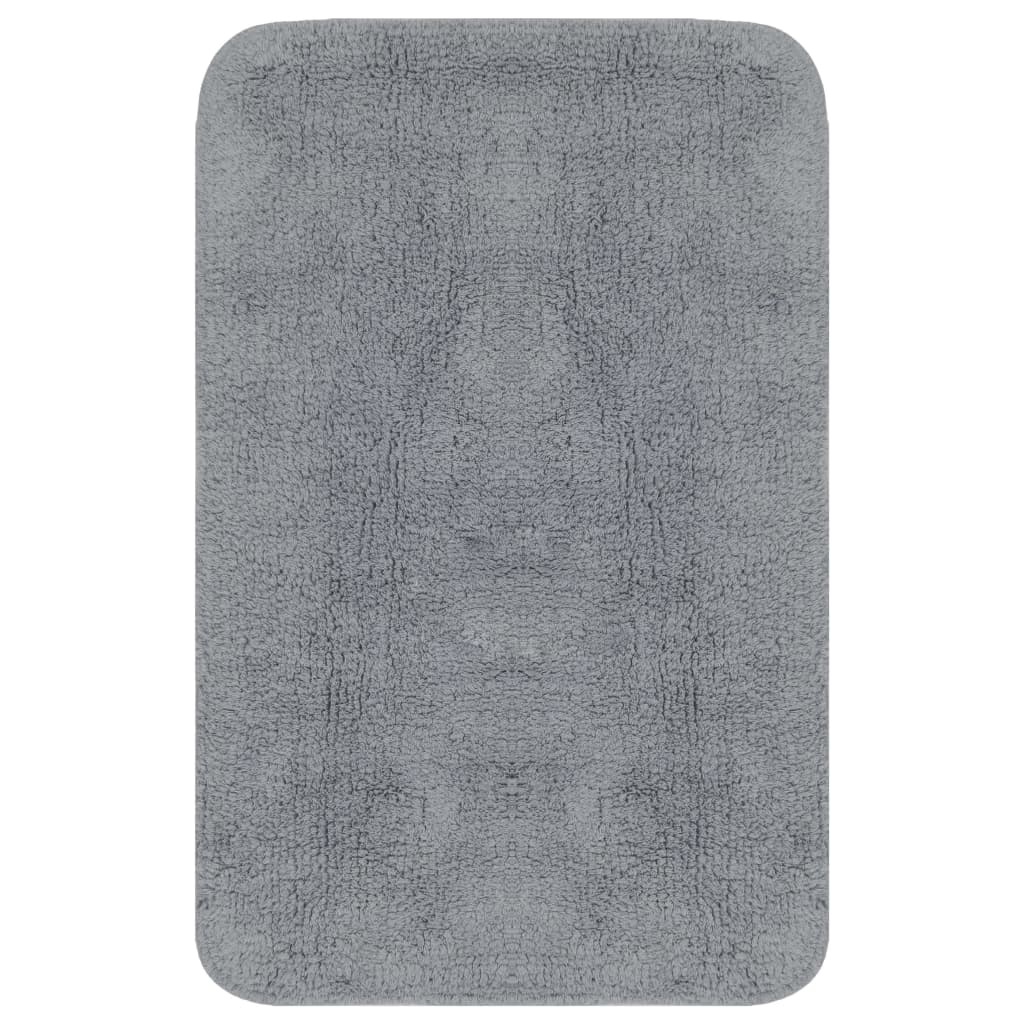 Badematten-Set 2-tlg. Stoff Grau