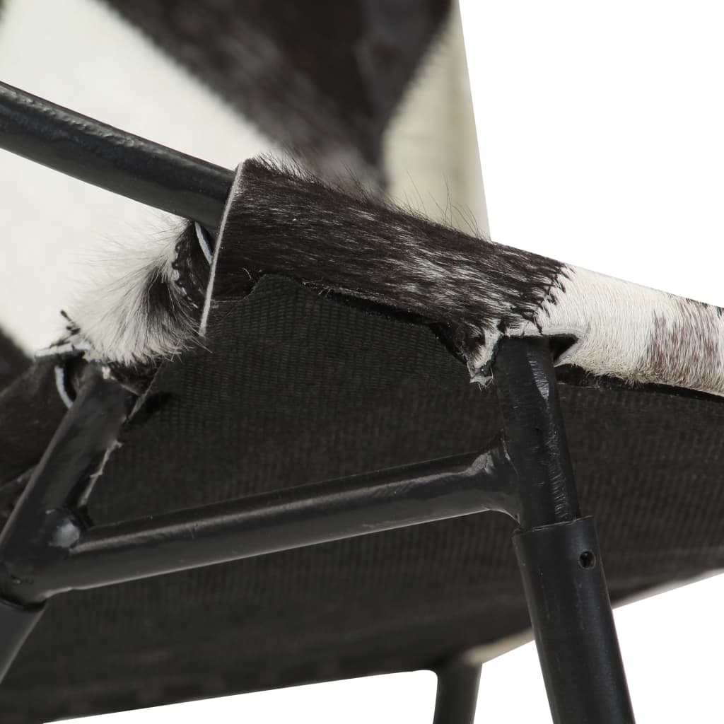 Sessel Rautenmuster Schwarz Echtleder