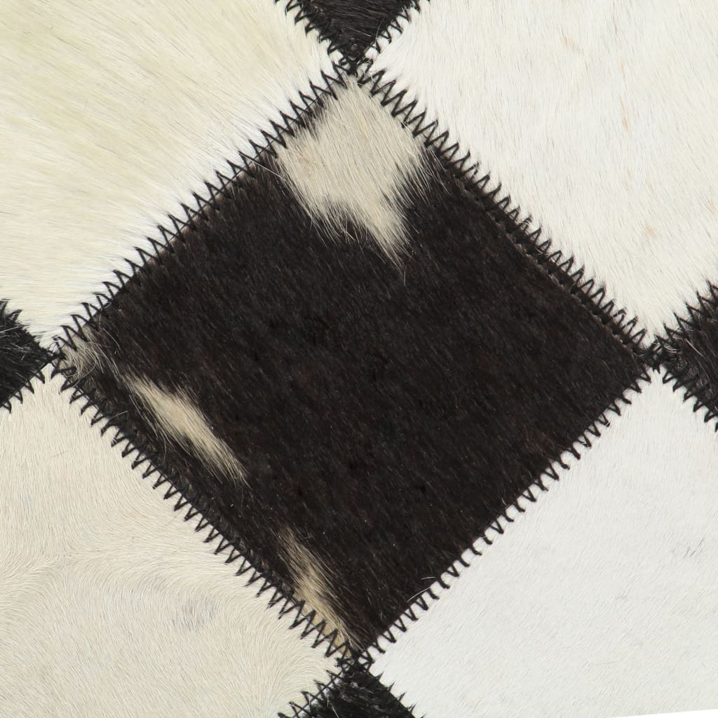 Sessel Rautenmuster Schwarz Echtleder