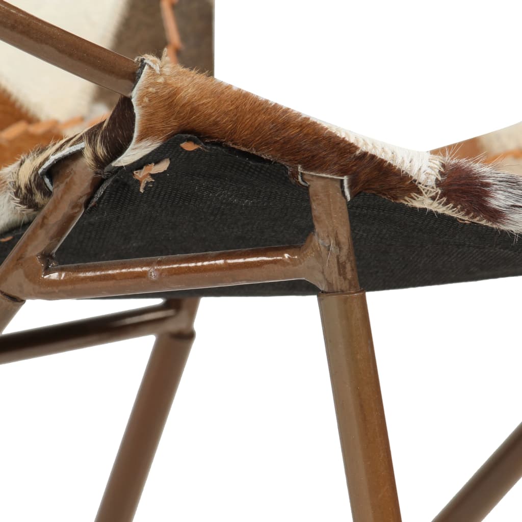 Sessel Rautenmuster Braun Echtleder