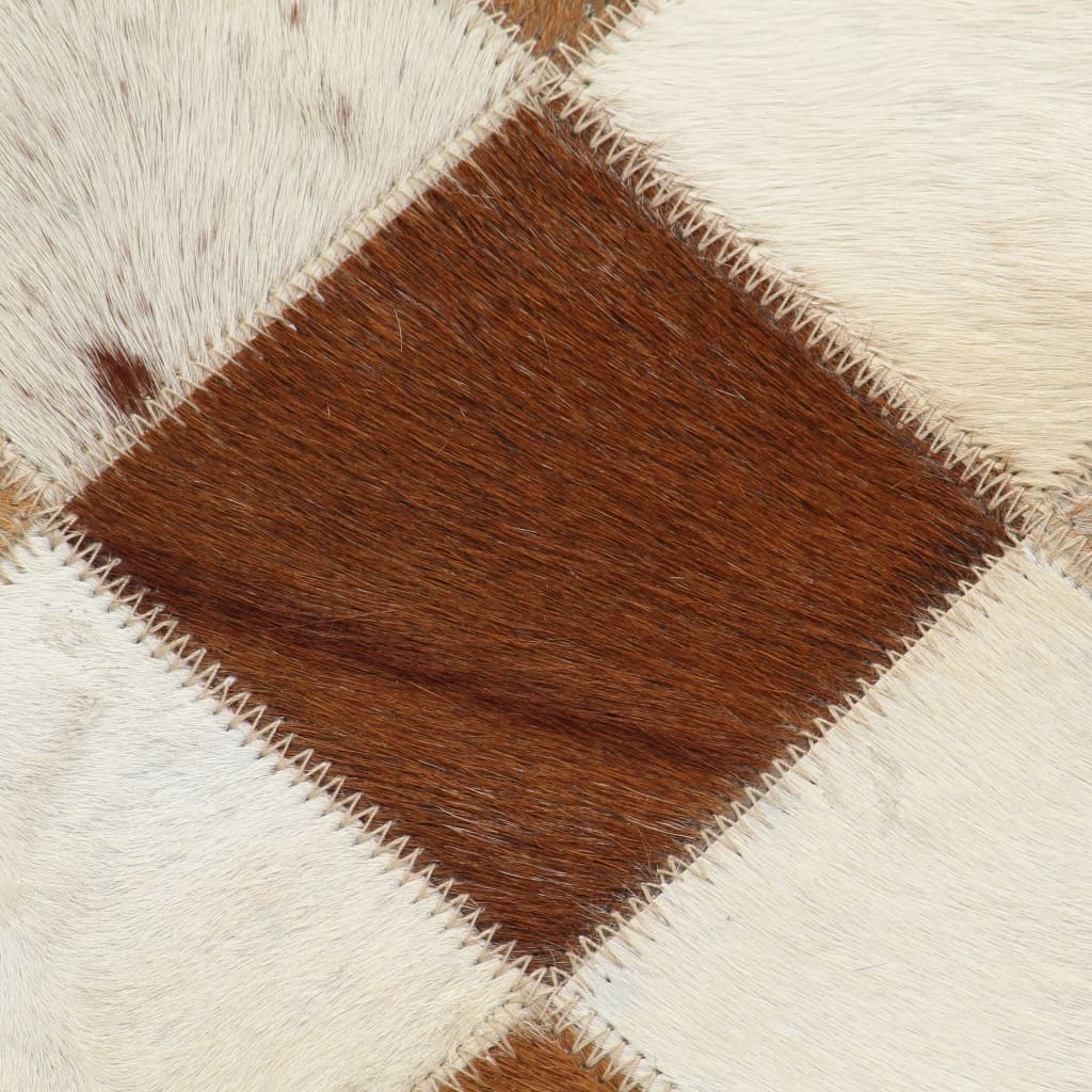 Sessel Rautenmuster Braun Echtleder