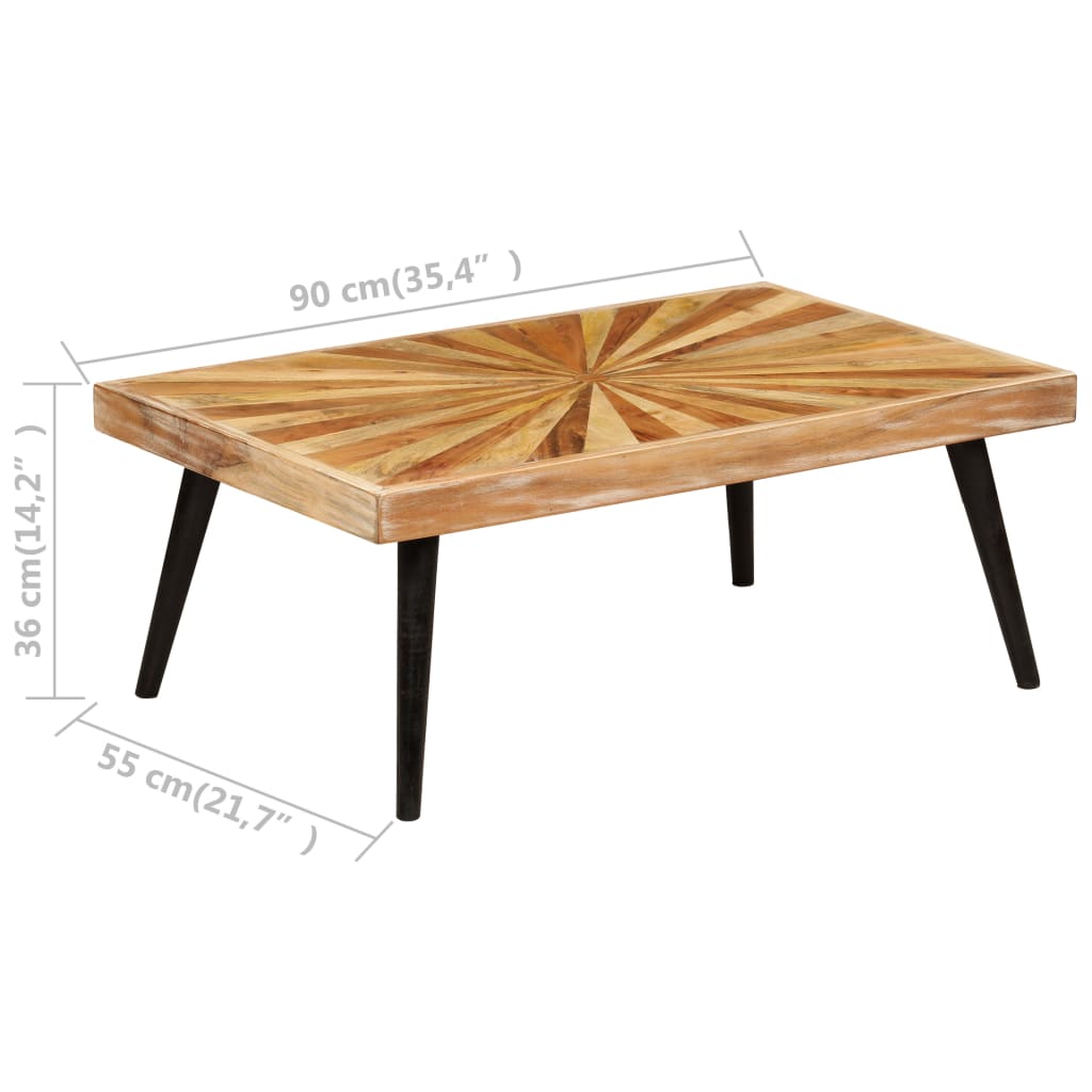 Table basse en bois de manguier massif 90x55x36 cm