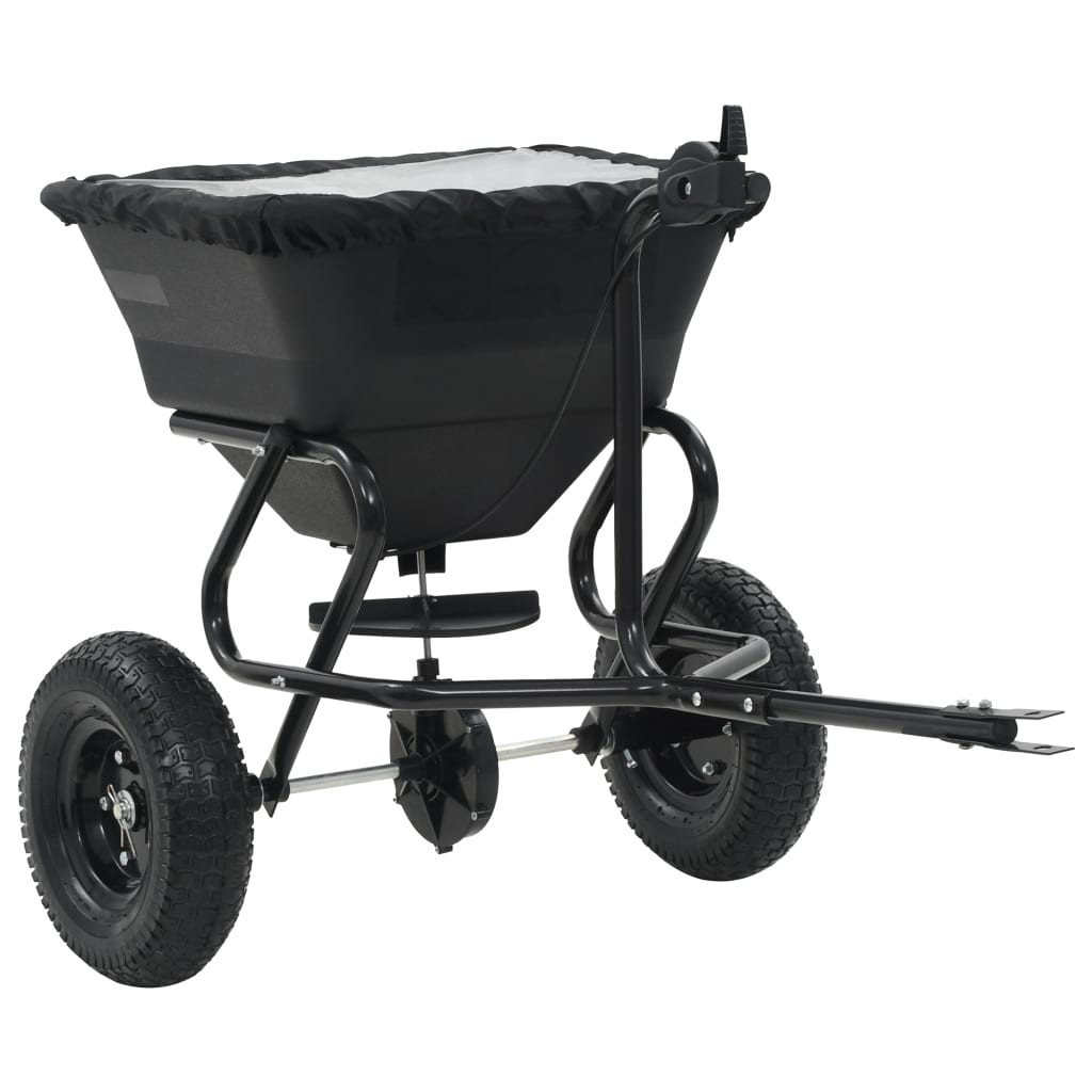 Handstreuwagen Salzstreuer zum Ziehen PVC Stahl 125x74x79cm 45L