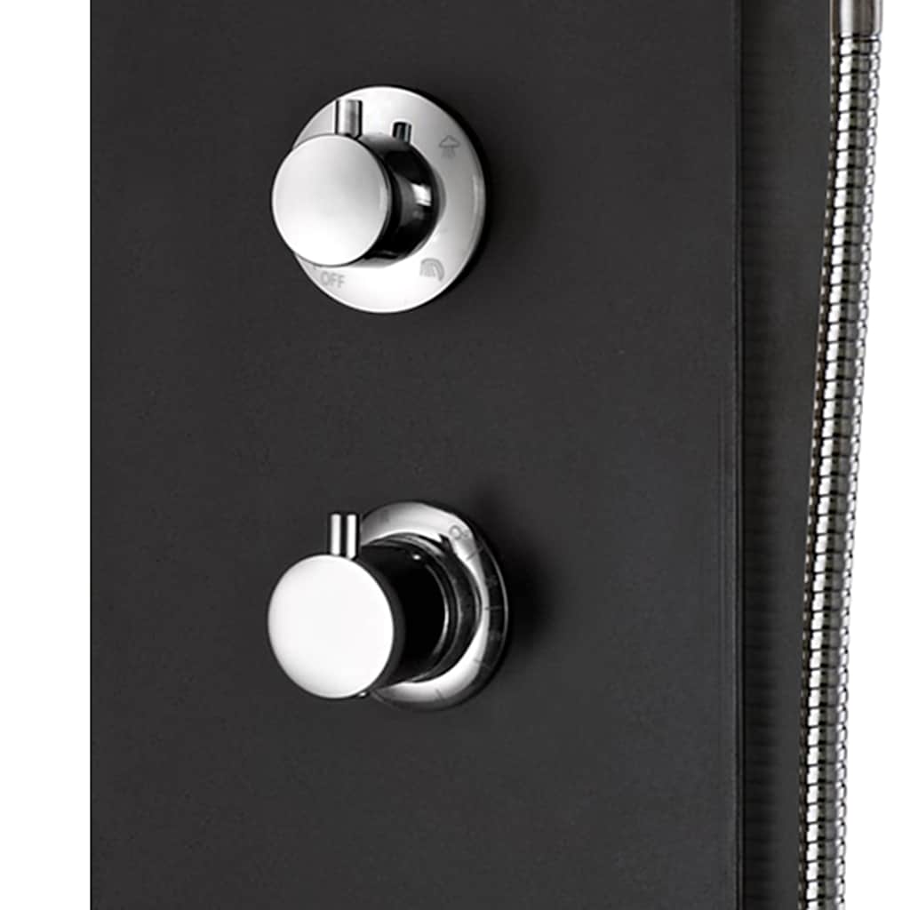 Duschpaneel Aluminium 20x44x130 cm Schwarz
