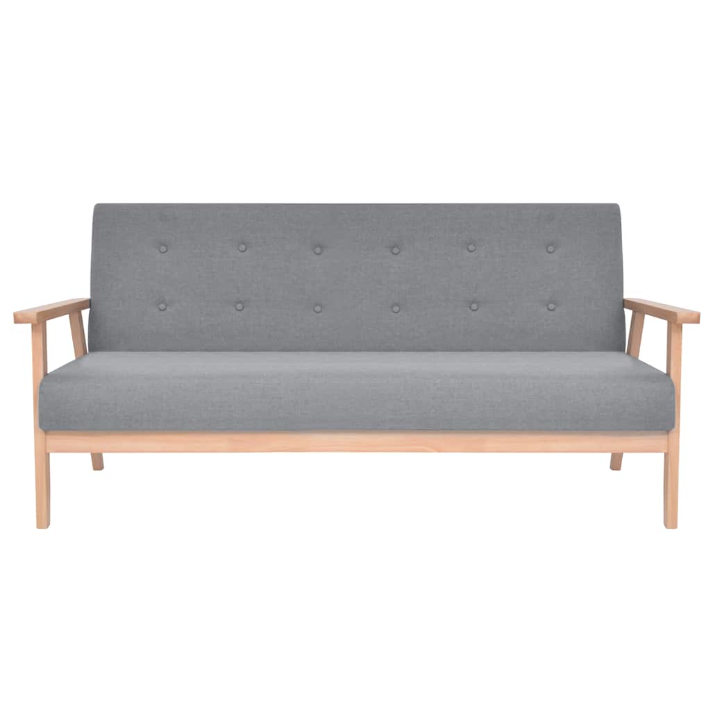 Sofa-Set 2-tlg. Stoff Hellgrau
