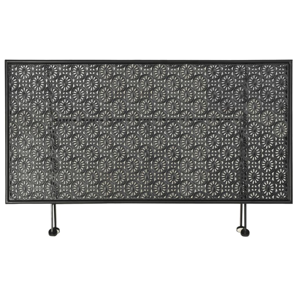 Table basse pliante style vintage en métal 100x50x45 cm noire