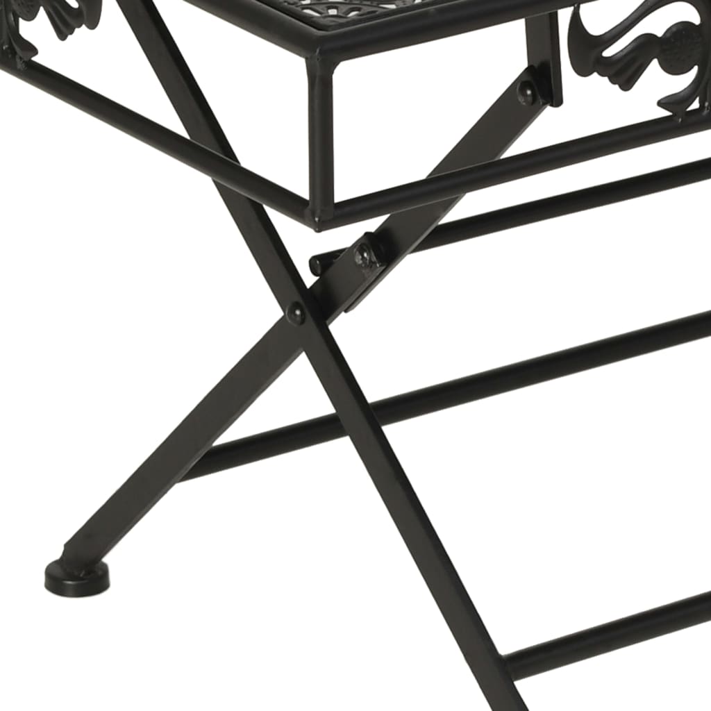 Table basse pliante style vintage en métal 100x50x45 cm noire