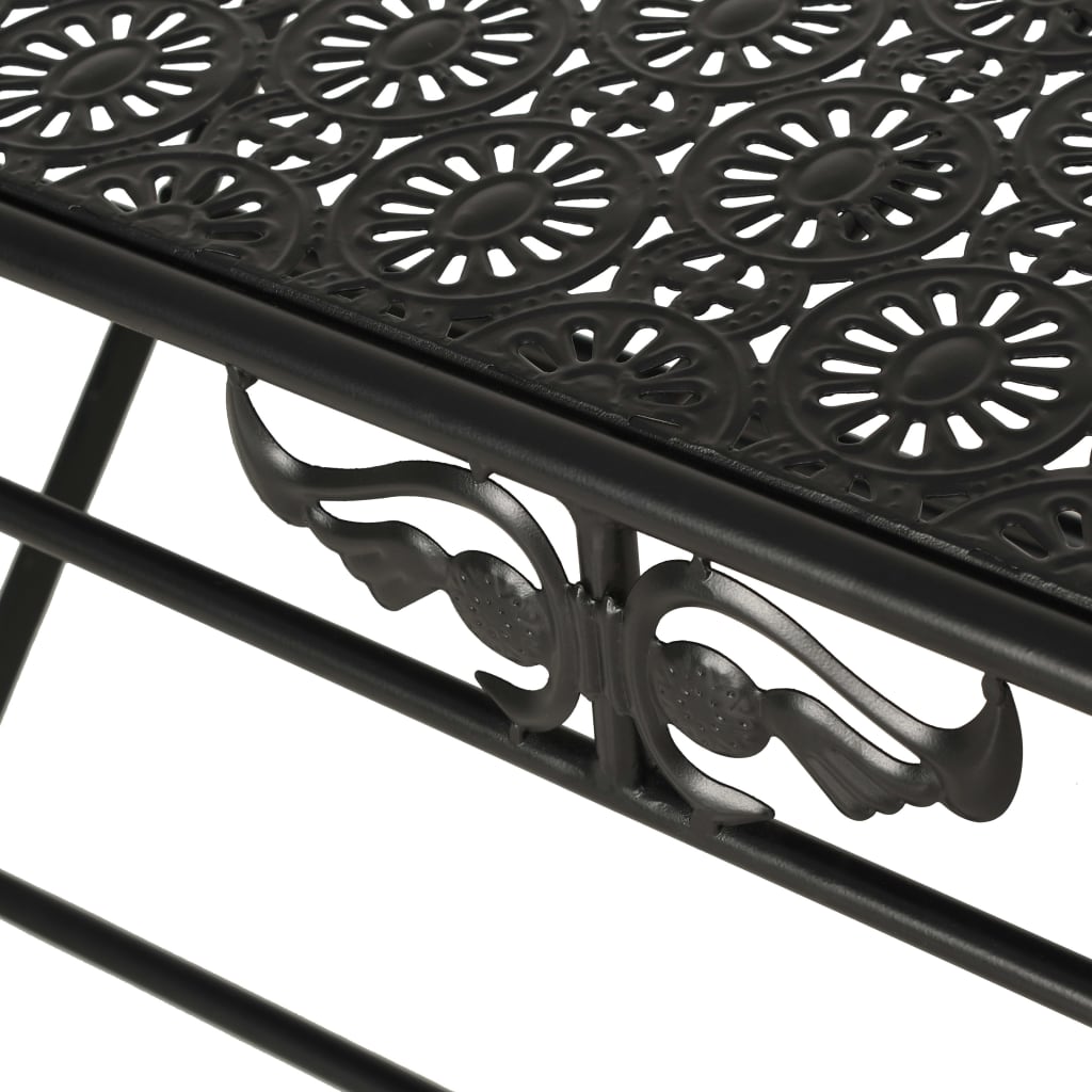 Table basse pliante style vintage en métal 100x50x45 cm noire