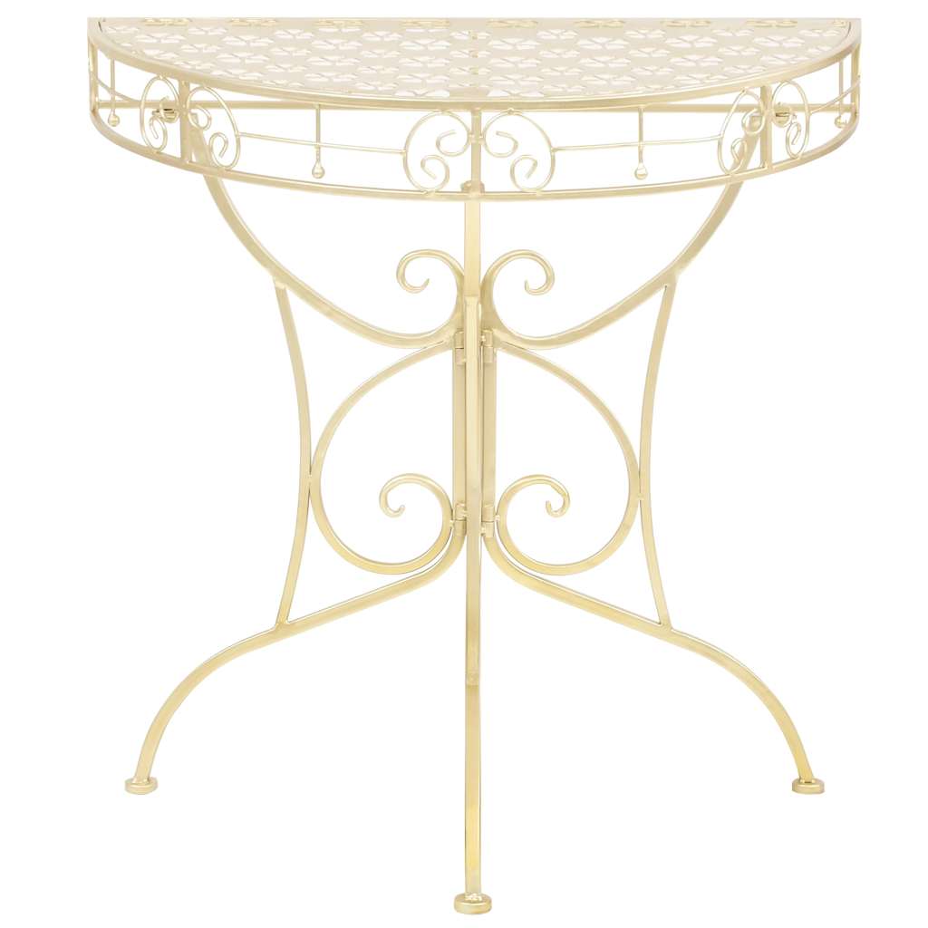 Beistelltisch Vintage-Stil Halbrund Metall 72 x 36 x 74 cm Gold