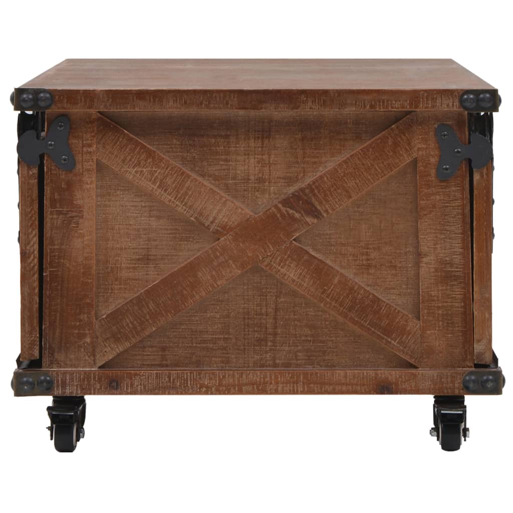 Table basse en bois de sapin massif 91x51x38 cm marron